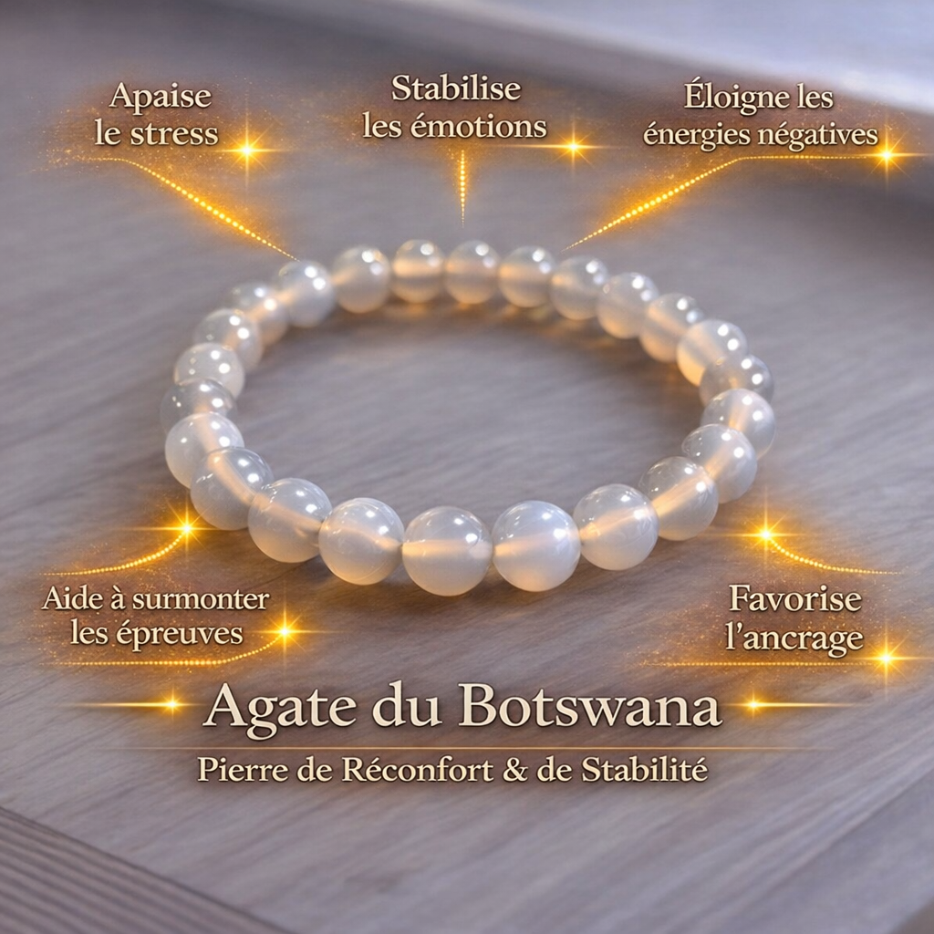 Bracelet Agate du Botswana