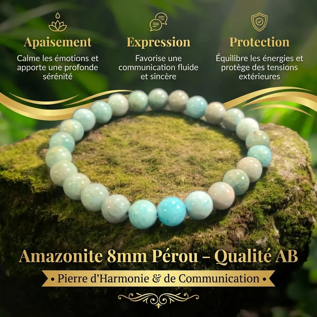 Bracelets-Amazonite-Pierre-d-Apaisement-Harmonie La Boutique du Dragon