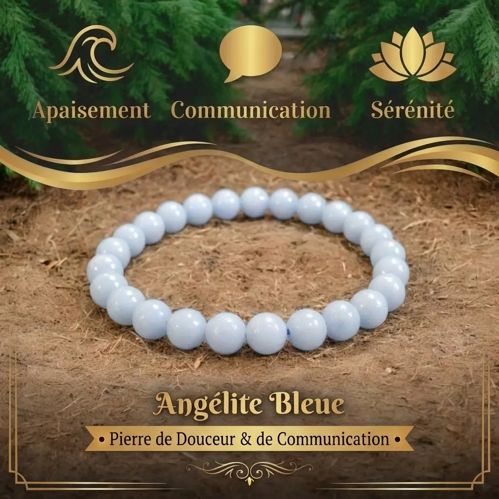 Bracelets-en-Angélite-Pierre-d-Apaisement-Communication La Boutique du Dragon