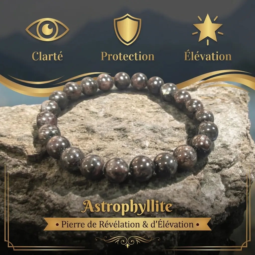 Bracelets-en-Astrophyllite-Pierre-de-Transformation-Introspection La Boutique du Dragon
