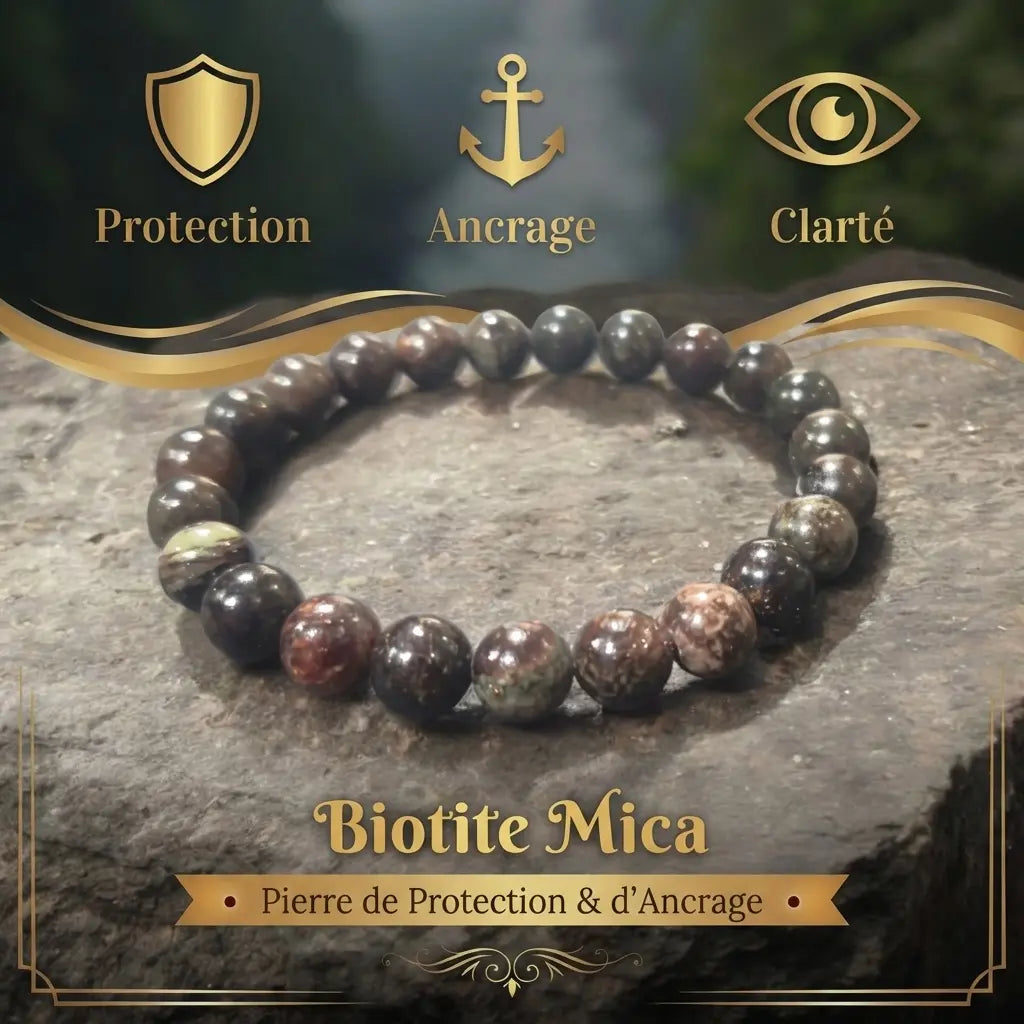Bracelets-en-Biotite-Mica-Pierre-d-Ancrage-Protection La Boutique du Dragon