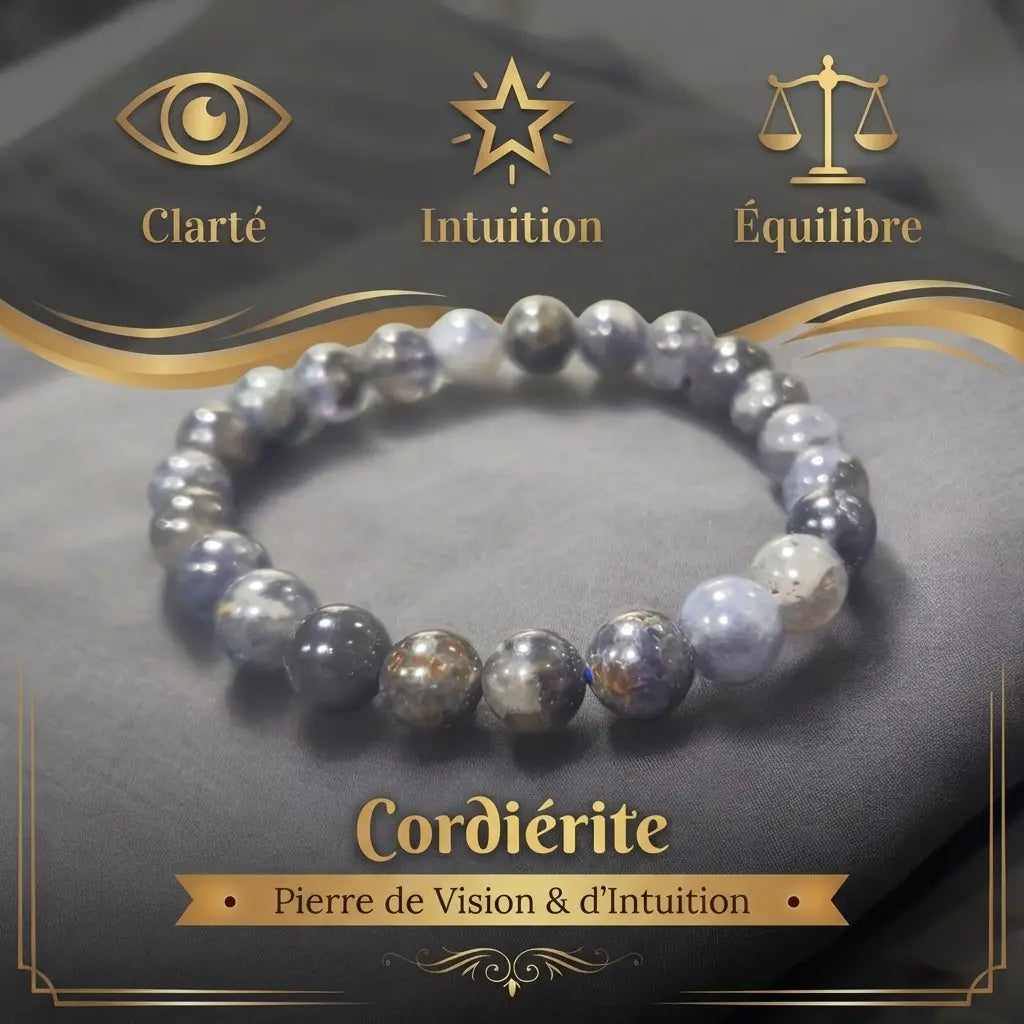 Bracelets-en-Cordiérite-Pierre-d-Intuition-Clarté La Boutique du Dragon