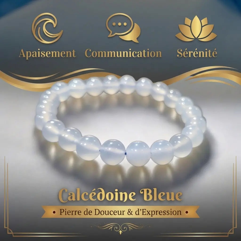 Bracelets-en-Calcédoine-Pierre-d-Apaisement-Communication La Boutique du Dragon
