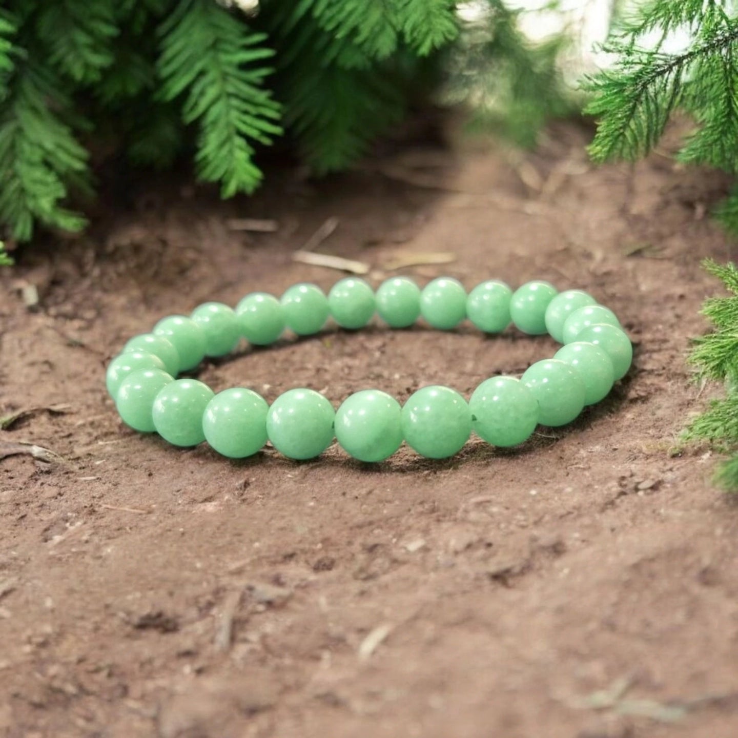 Angélite Verte 8mm Pérou Qualité A