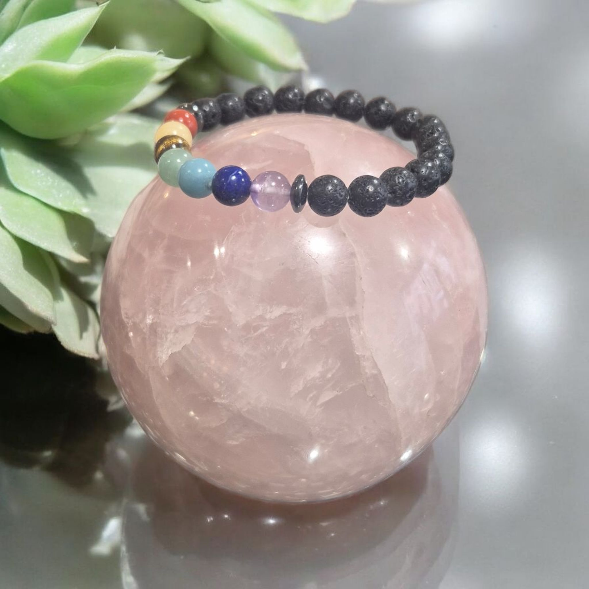 7 Chakras Pierre De Lave 8mm Islande Qualité A