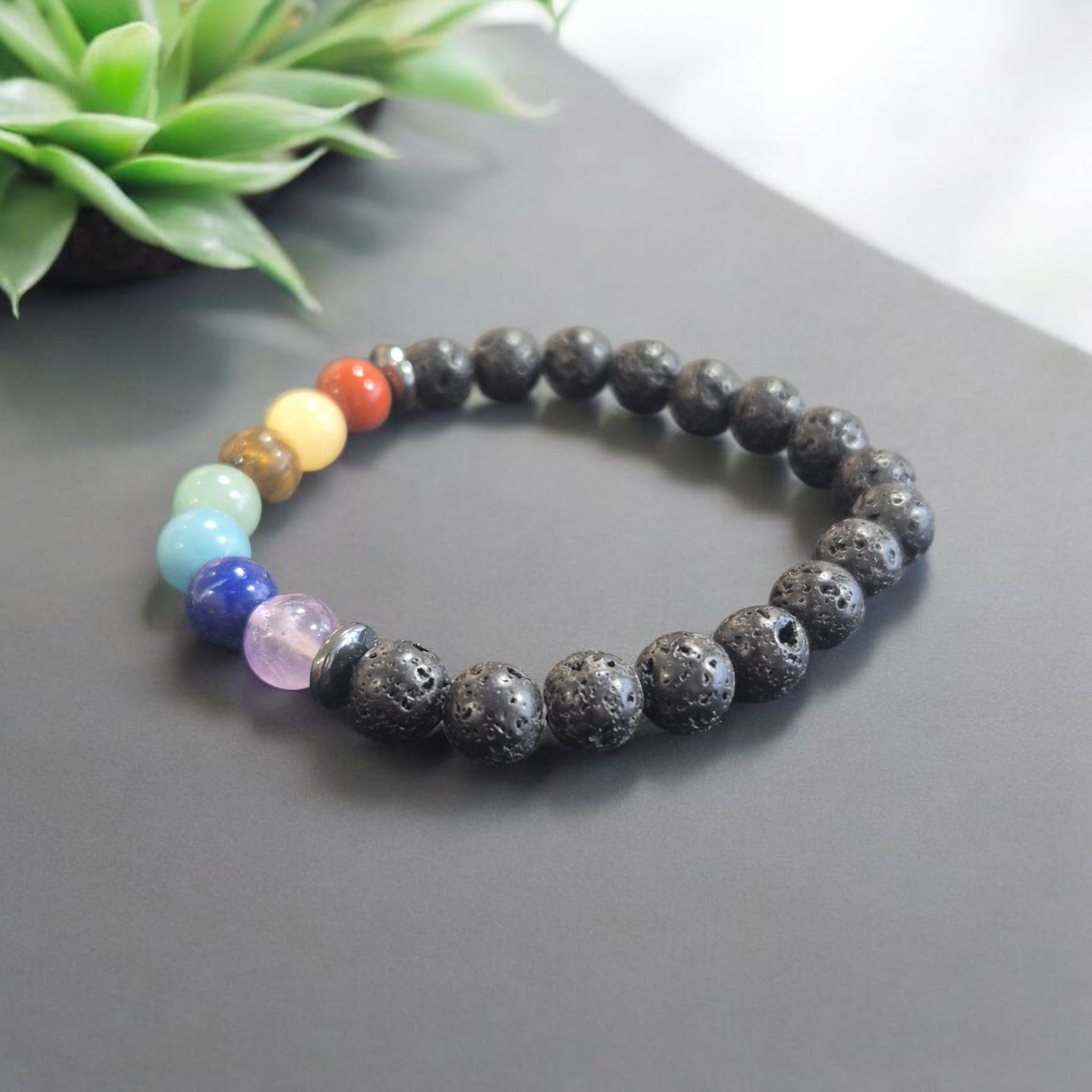 7 Chakras Pierre De Lave 8mm Islande Qualité A