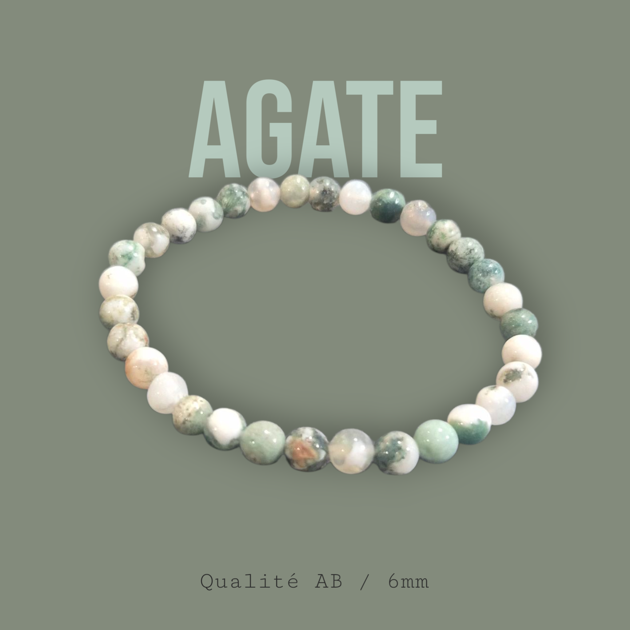 Agate Arbre 6mm Brésil Qualité AB