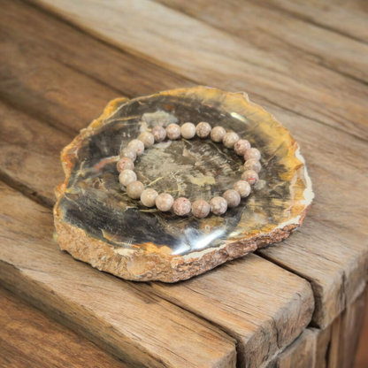 Bracelet Agate Fossile