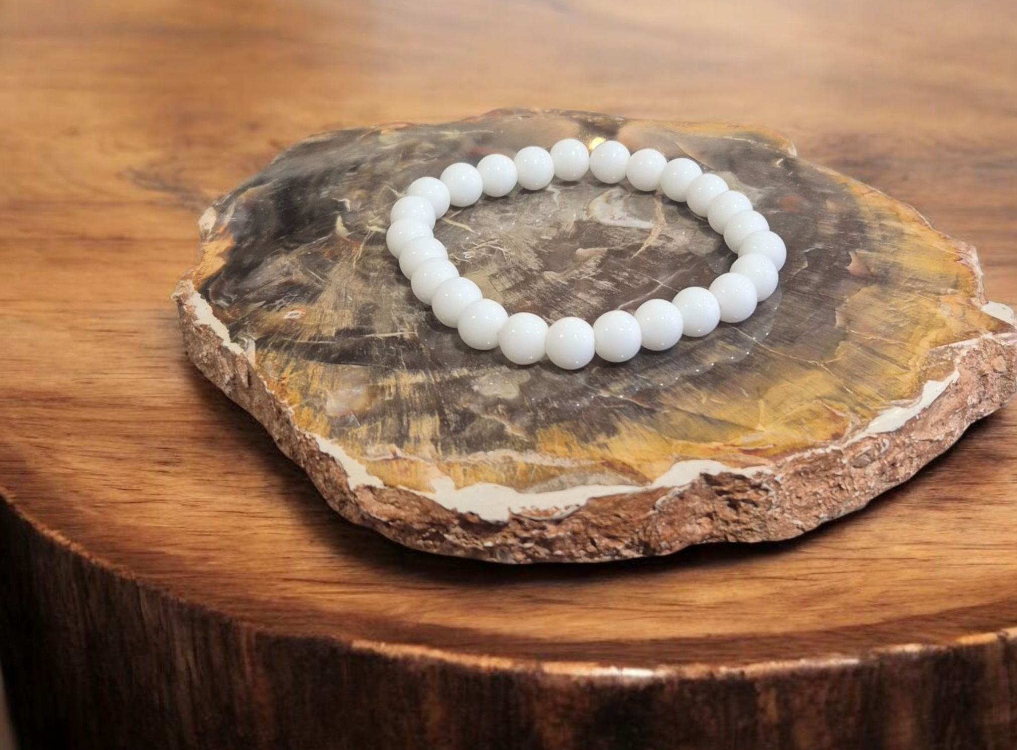 Agate Blanche 8mm Brésil Qualité A