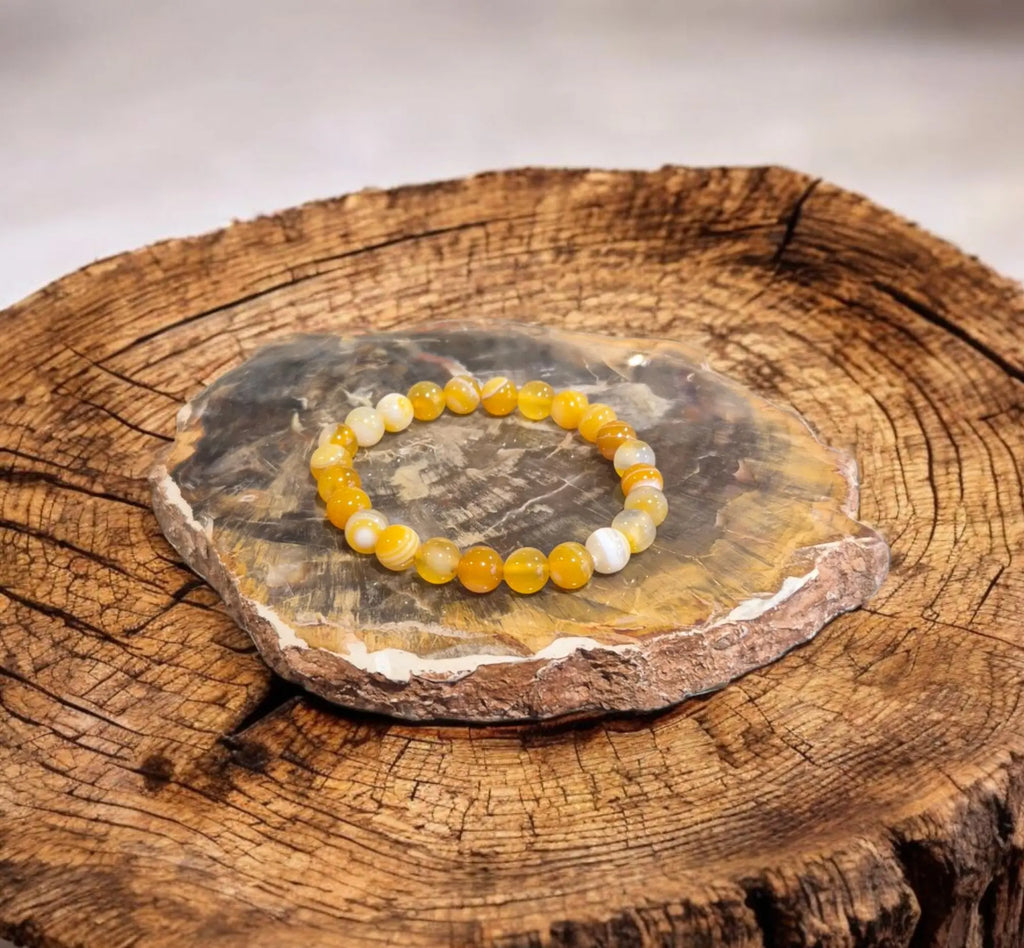 Bracelet Agate Naturelle et Teintées La Boutique du Dragon