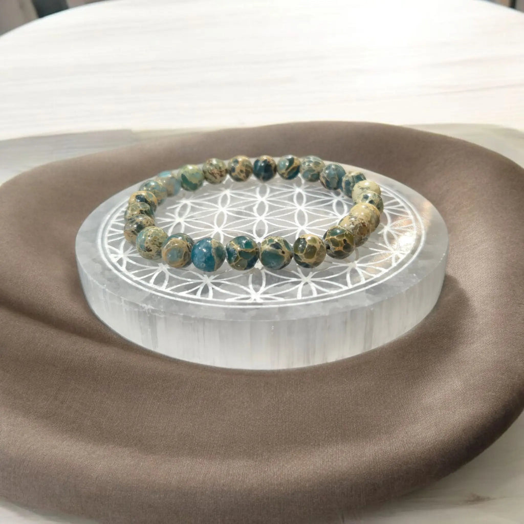 Bracelet en Jaspe Serpent Vert La Boutique du Dragon
