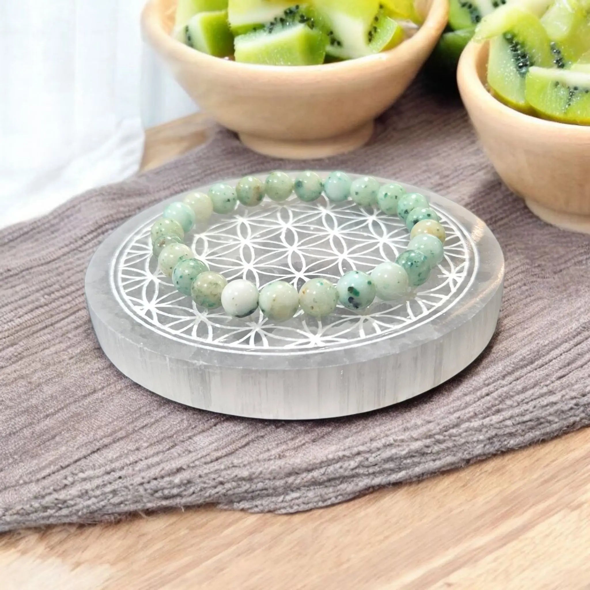 Bracelet en Jaspe Kiwi La Boutique du Dragon