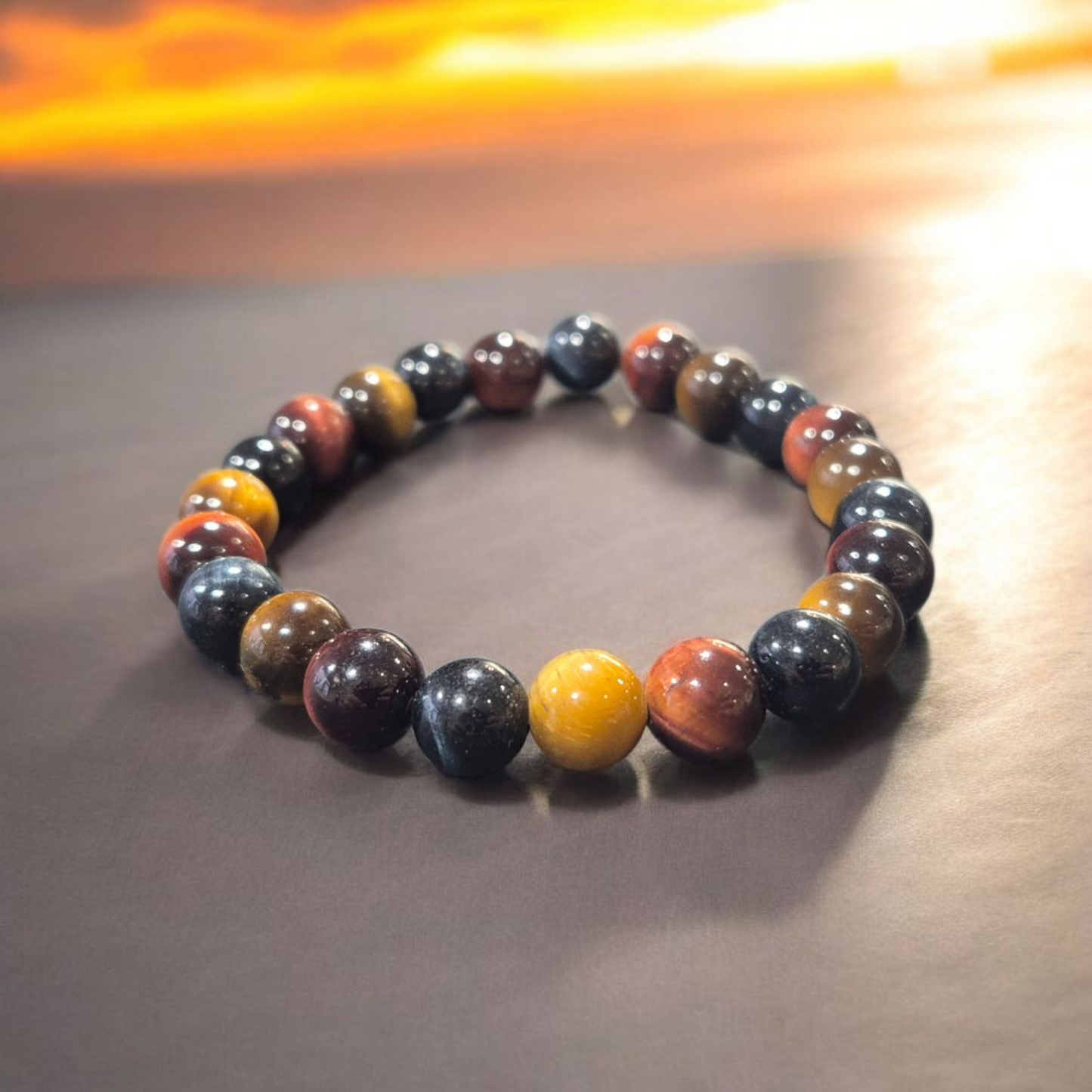 Bracelet Triple Œil – Tigre, Faucon & Taureau