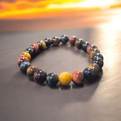 Bracelet Triple Œil – Tigre, Faucon & Taureau