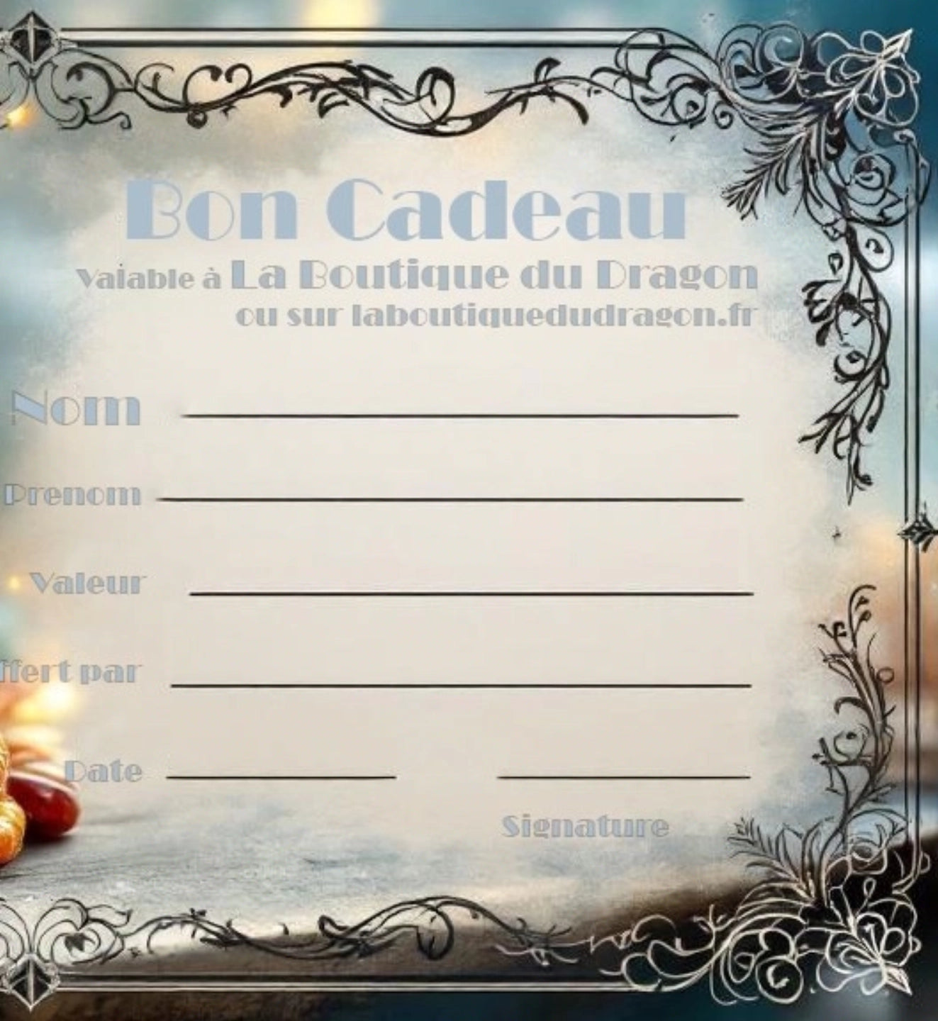 Carte Cadeau du Dragon