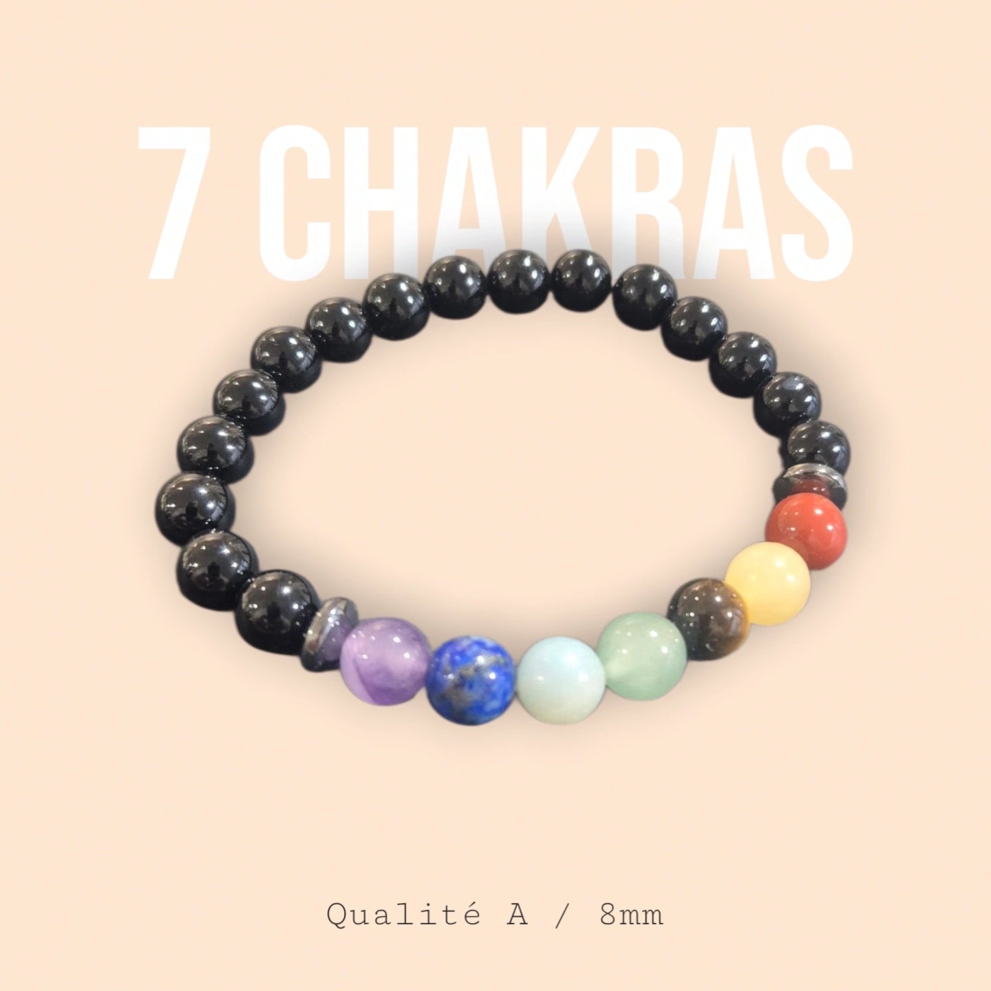 7 Chakras Onyx 8mm Madagascar Qualité A