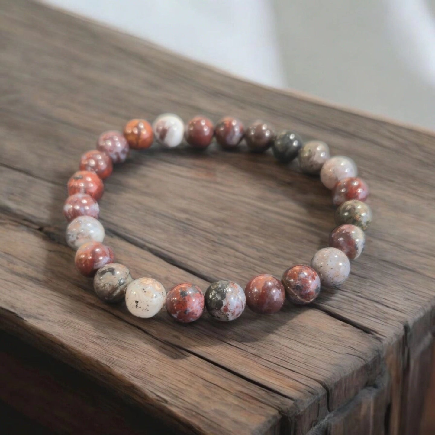 Agate Crazy Lace Rouge 8mm Mexique Qualité AA