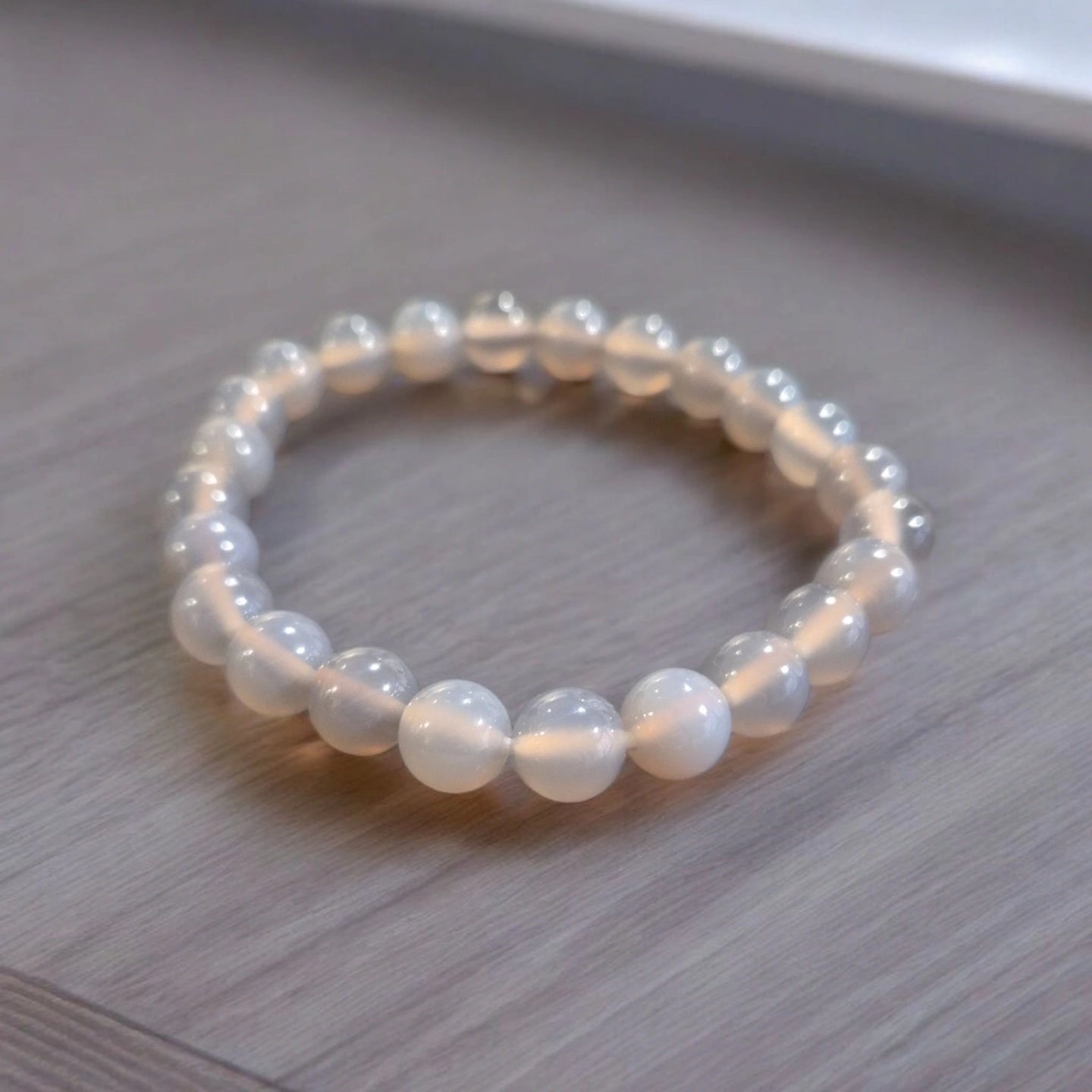 Agate Grise du Botswana 8mm Qualité AB