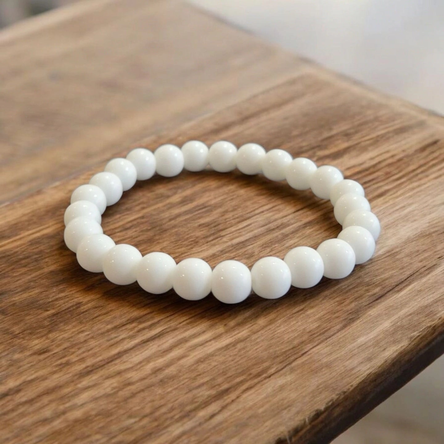 Agate Blanche 8mm Brésil Qualité A