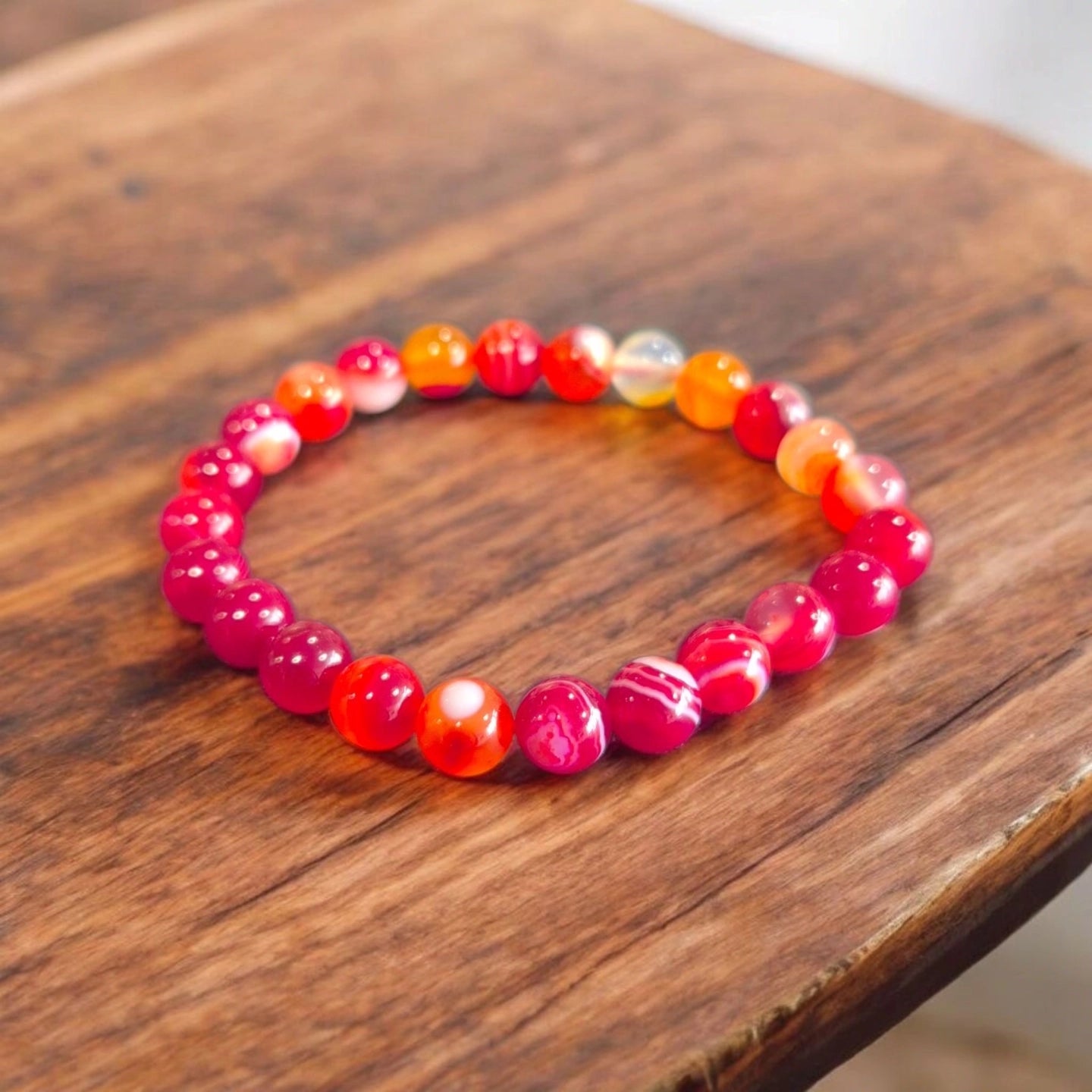 Agate Rouge 8mm Brésil Qualité A