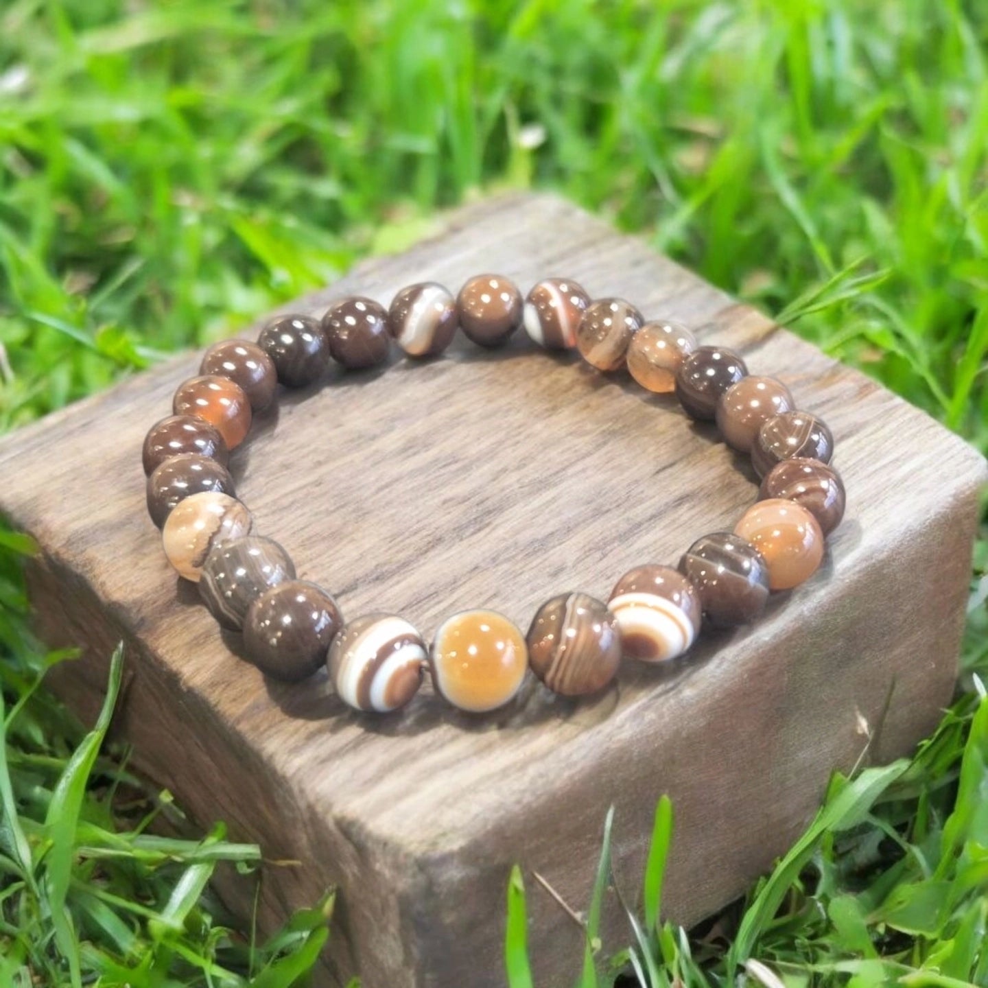 Agate Marron 8mm Brésil Qualité A