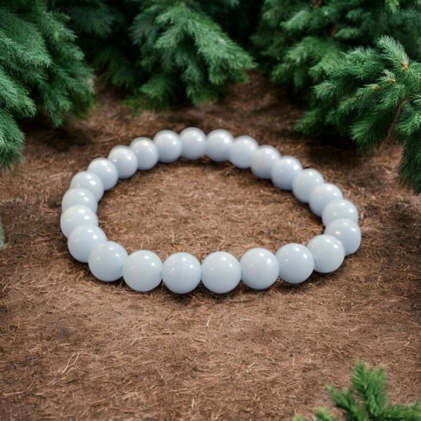 Angélite 8mm Pérou qualité A