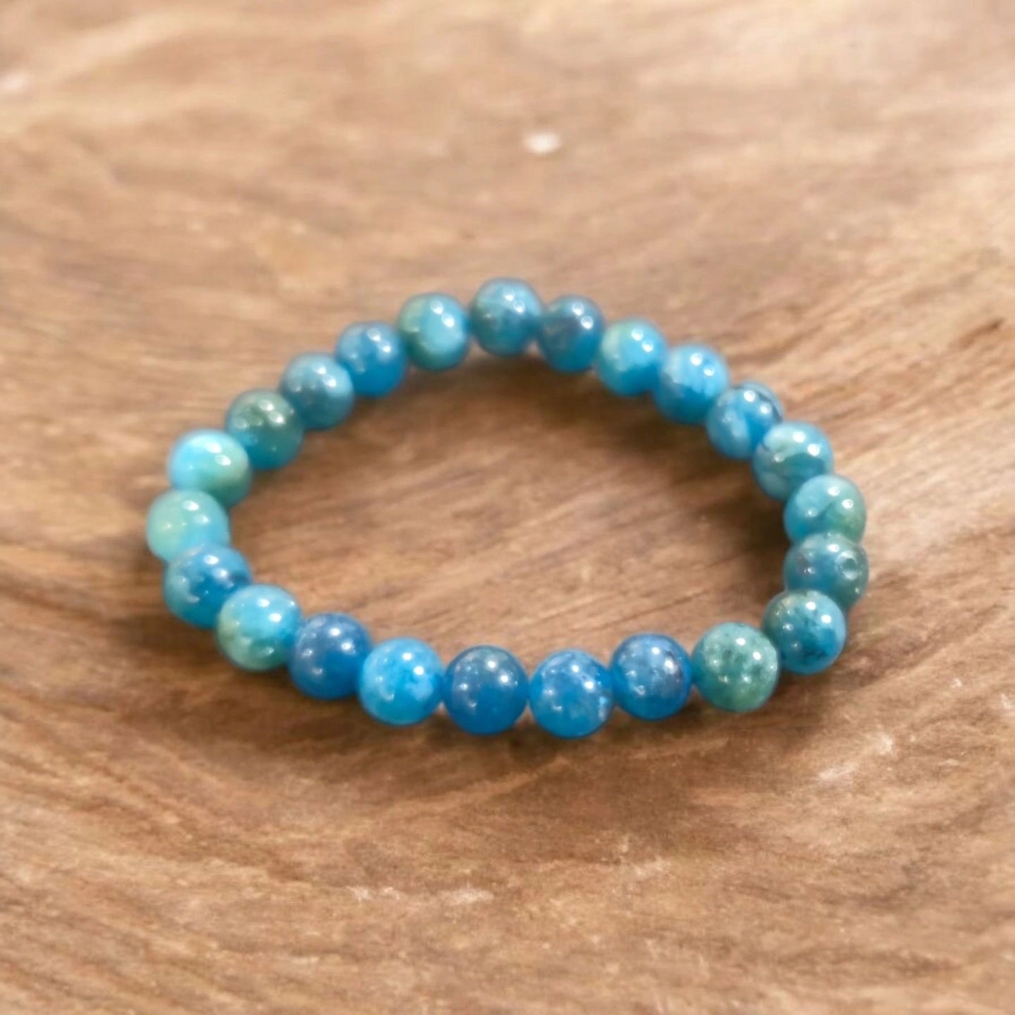 Apatite Bleue 8mm Madagascar Qualité A+