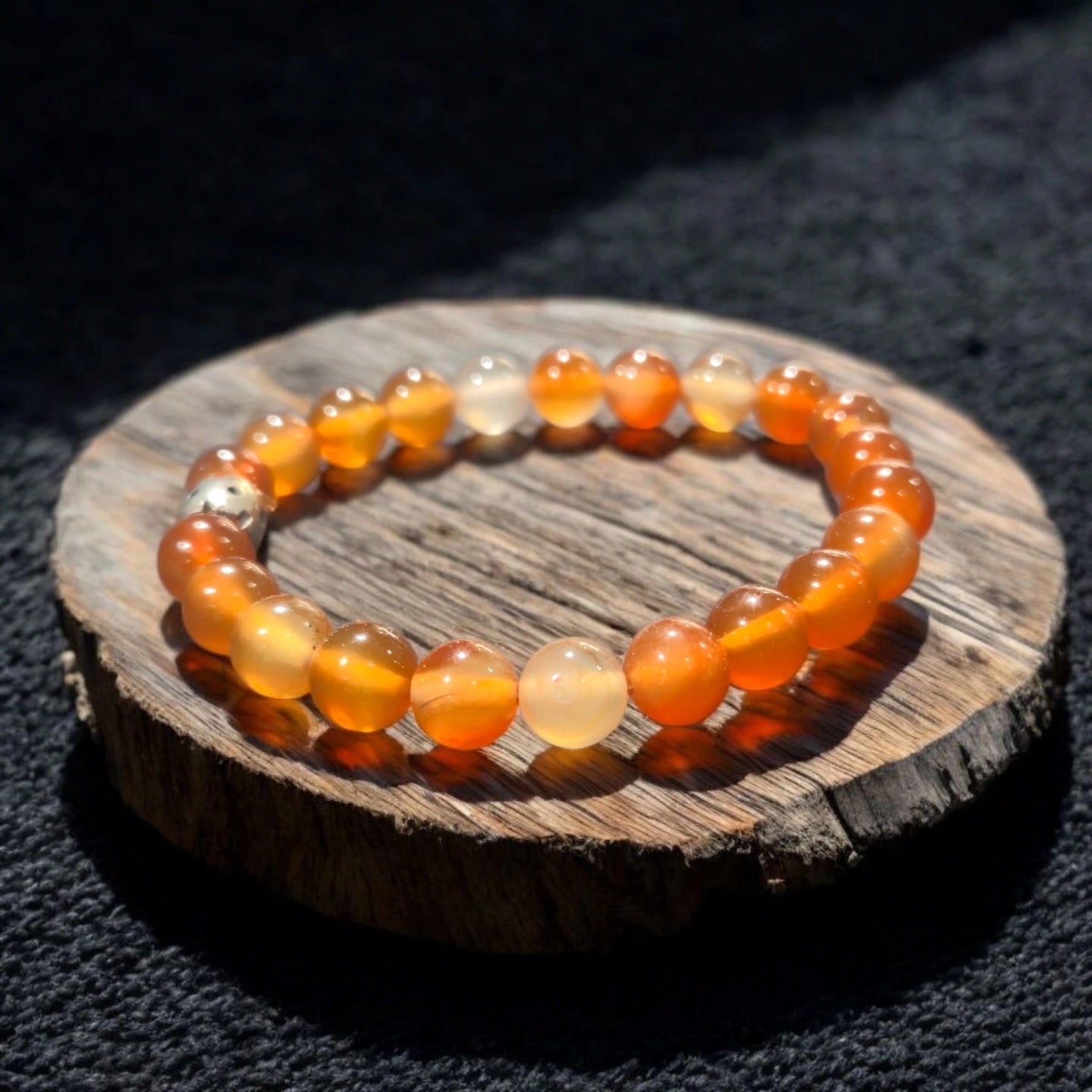 Cornaline Multicolore 8mm Madagascar Qualité A