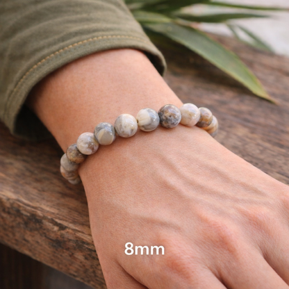 Bracelet Agate Feuille de Bambou