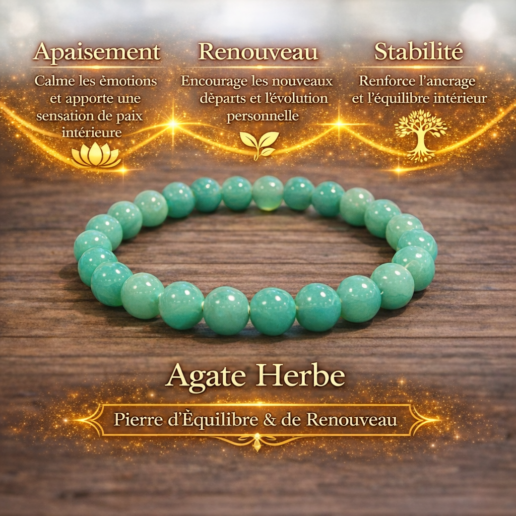 Bracelet Agate Herbe