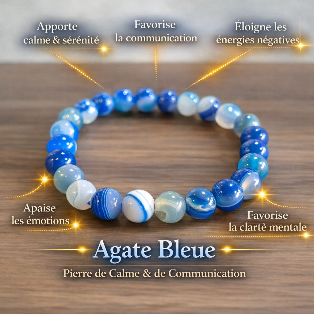 Bracelets Agate Naturelle et Teintées