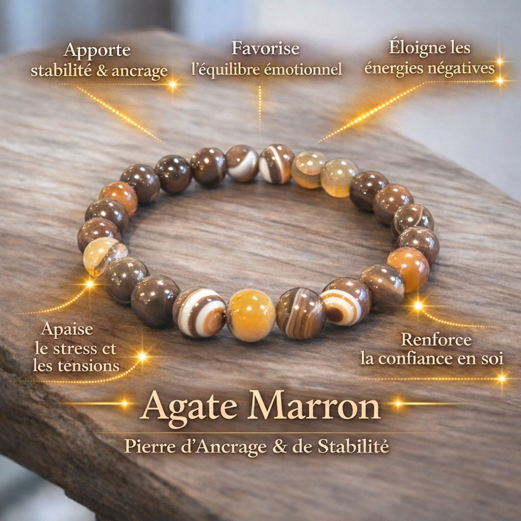 Bracelets Agate Naturelle et Teintées