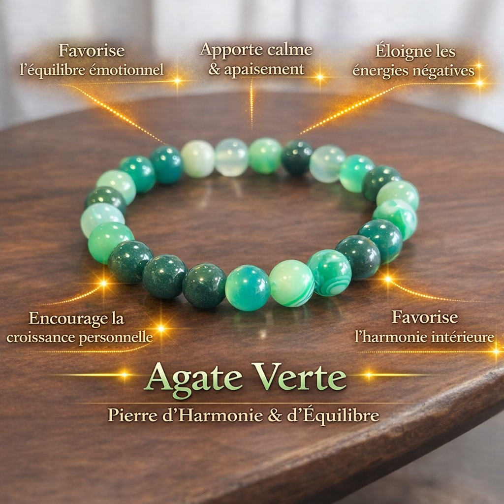 Bracelets Agate Naturelle et Teintées