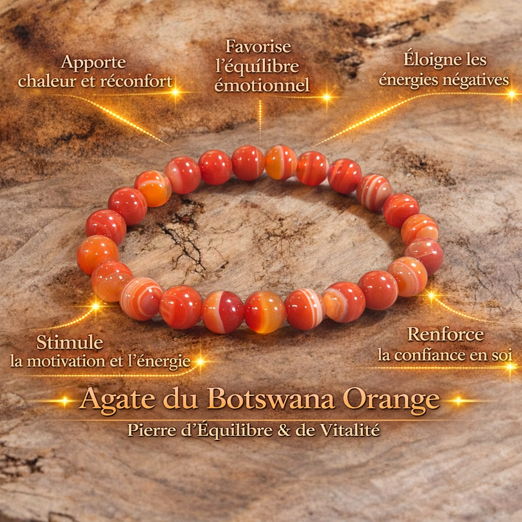 Bracelet Agate du Botswana