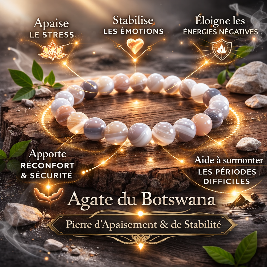 Bracelet Agate du Botswana