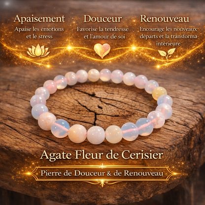 Bracelet Agate Fleur de Cerisier