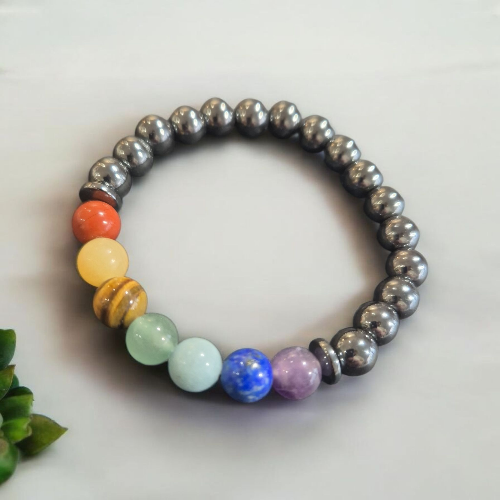 7 Chakras Hématite 8mm Amérique du Nord Qualité A