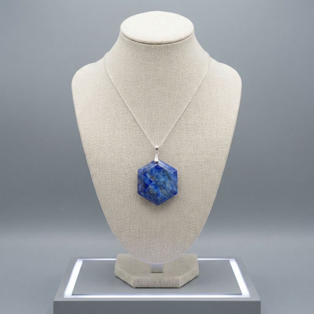 Pendentif en Lapis-Lazuli – Chaîne en Argent 925 La Boutique du Dragon