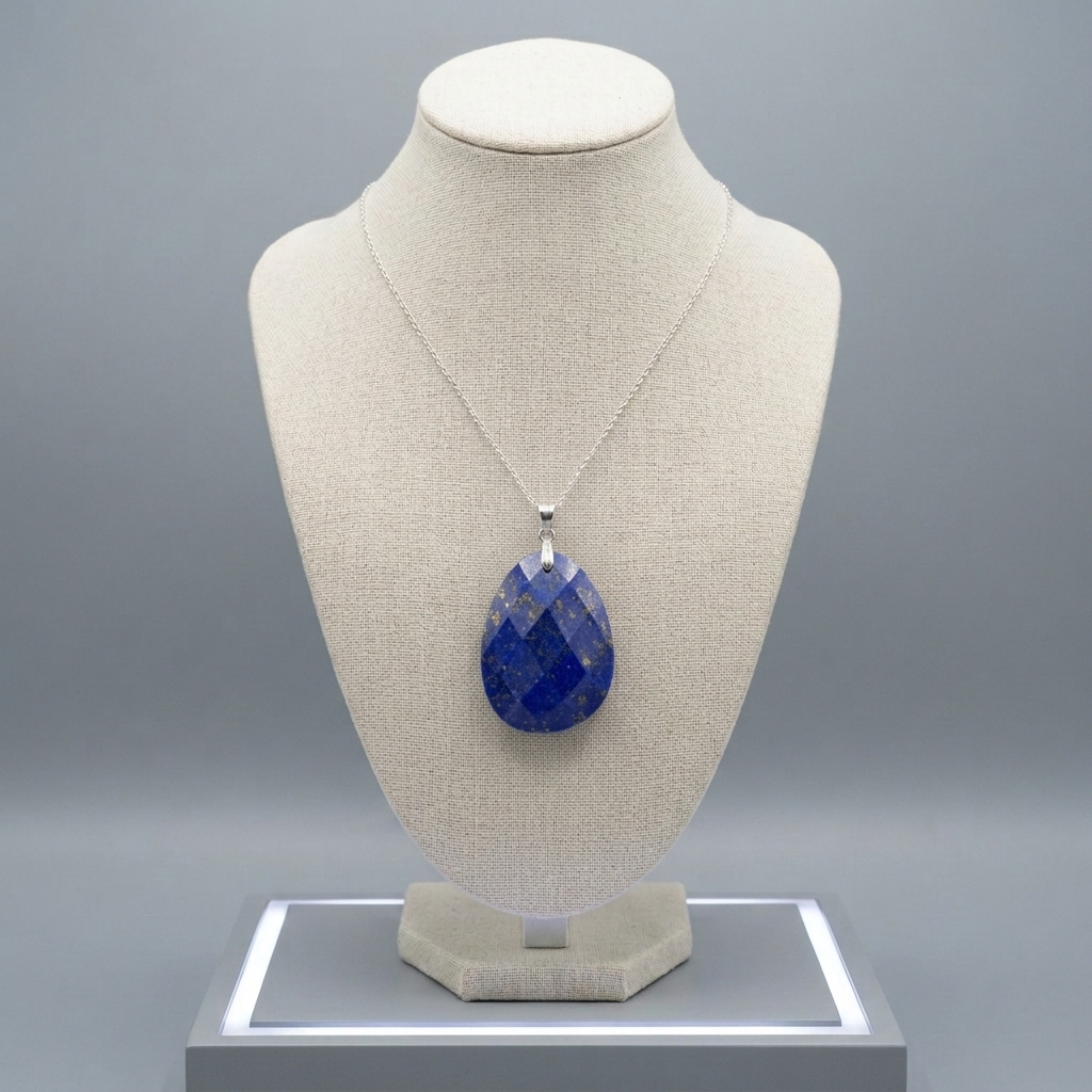 Pendentif en Lapis-Lazuli – Chaîne en Argent 925 La Boutique du Dragon