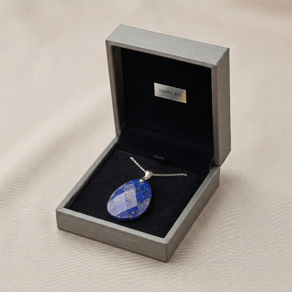 Pendentif en Lapis-Lazuli – Chaîne en Argent 925 La Boutique du Dragon
