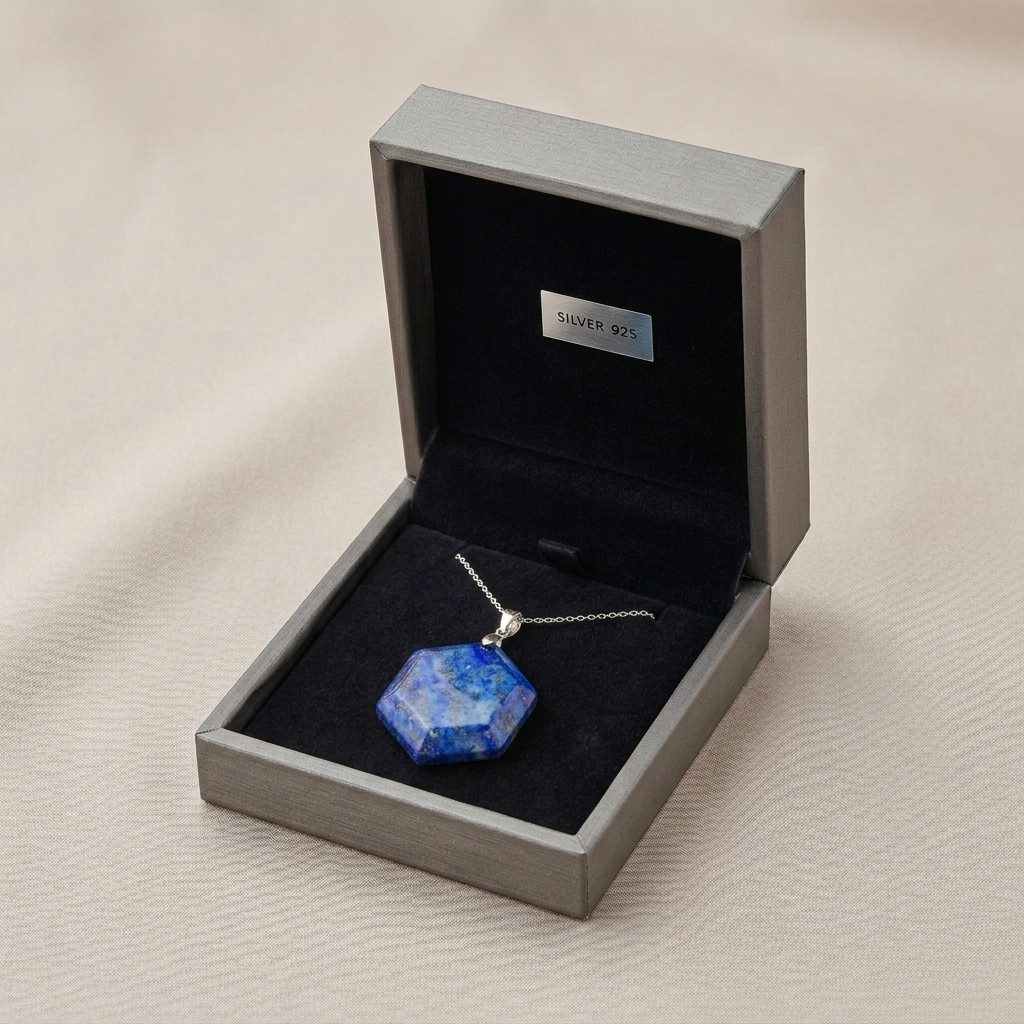 Pendentif en Lapis-Lazuli – Chaîne en Argent 925 La Boutique du Dragon