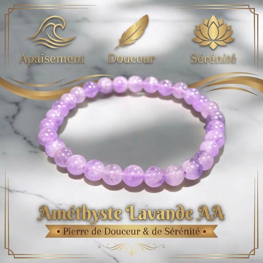 Bracelet Améthyste Lavande La Boutique du Dragon