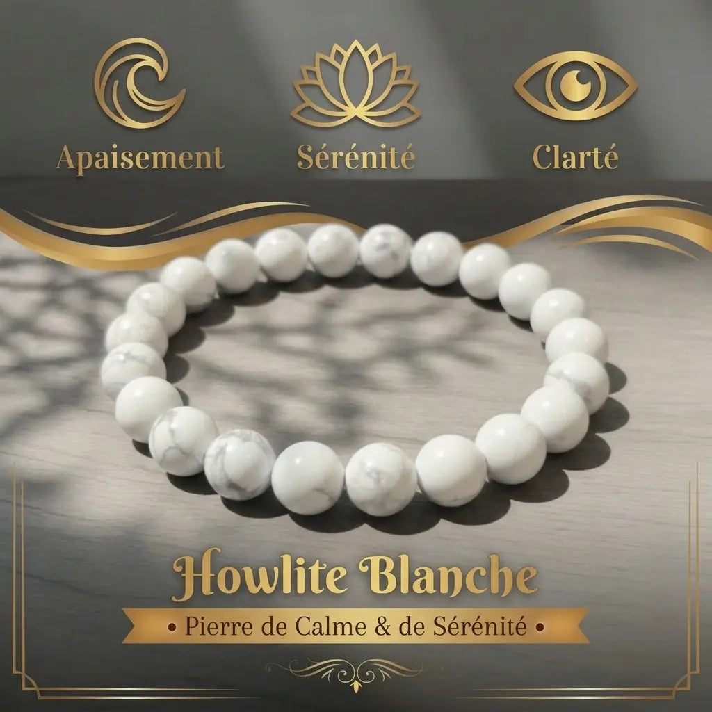 Bracelet en Howlite La Boutique du Dragon