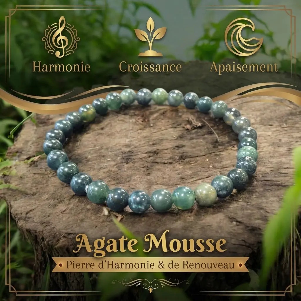Bracelet Agate Mousse La Boutique du Dragon