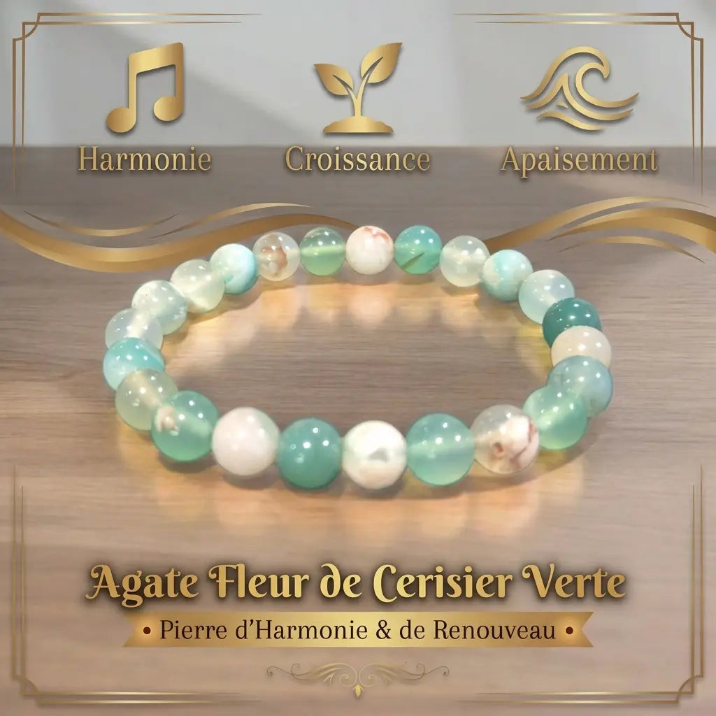 Bracelet Agate Fleur de Cerisier La Boutique du Dragon