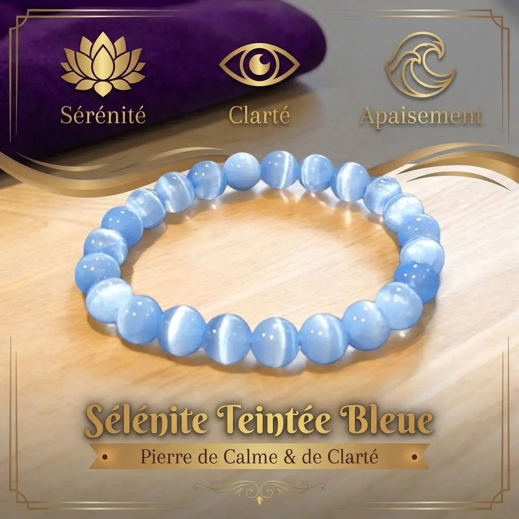 Bracelet en Sélénite naturelle et teintée La Boutique du Dragon