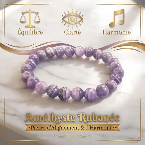 Bracelet Améthyste Rubanée La Boutique du Dragon