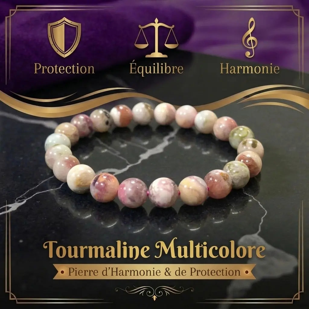 Bracelet en Tourmaline Multicolore La Boutique du Dragon