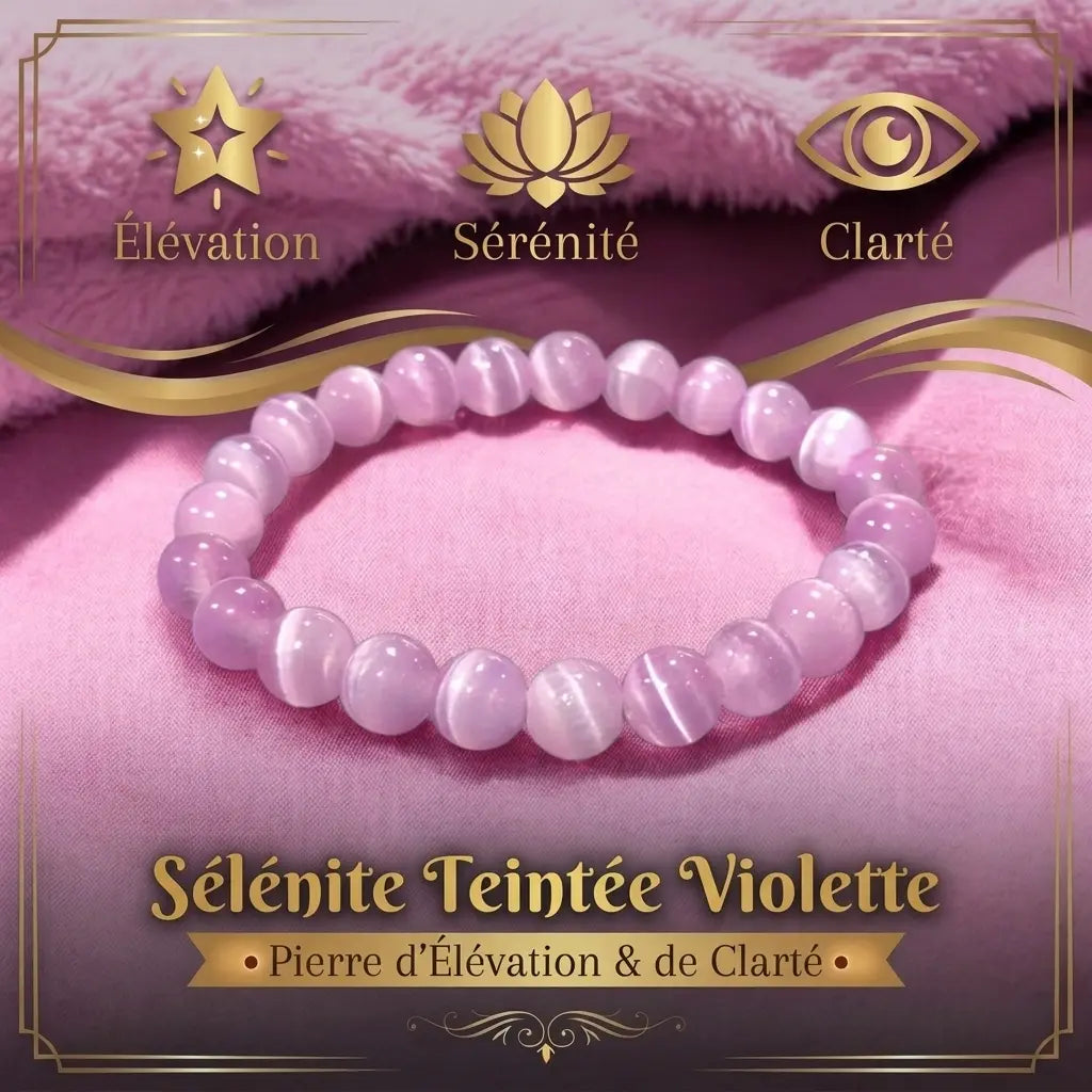 Bracelet en Sélénite naturelle et teintée La Boutique du Dragon