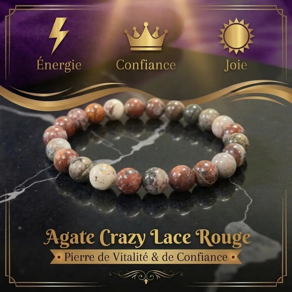 Bracelet Agate Crazy Lace La Boutique du Dragon